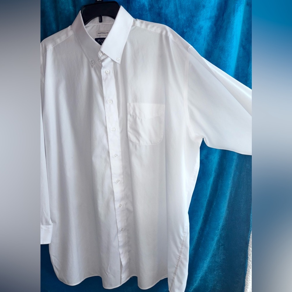 Jos. A. Bank Traveler Traditional fit Crisp White Cotton Dress Shirt Size 18-33 - Picture 5 of 14